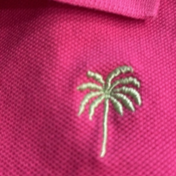 Lilly Pulitzer raspberry pink polo shirt size medium white label - Picture 3 of 4